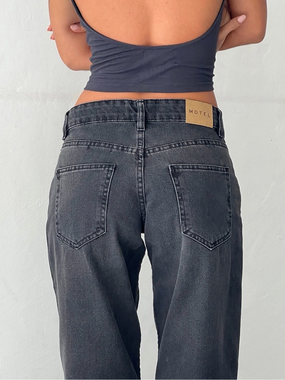 Motel Rocks Low Rise Parallel Jeans in Vintage Black